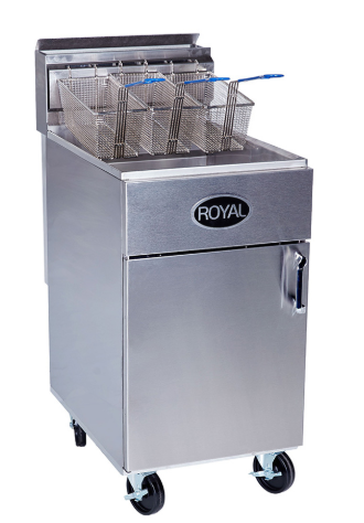 Commercial gas fryer battery serviced under a maintenance plan