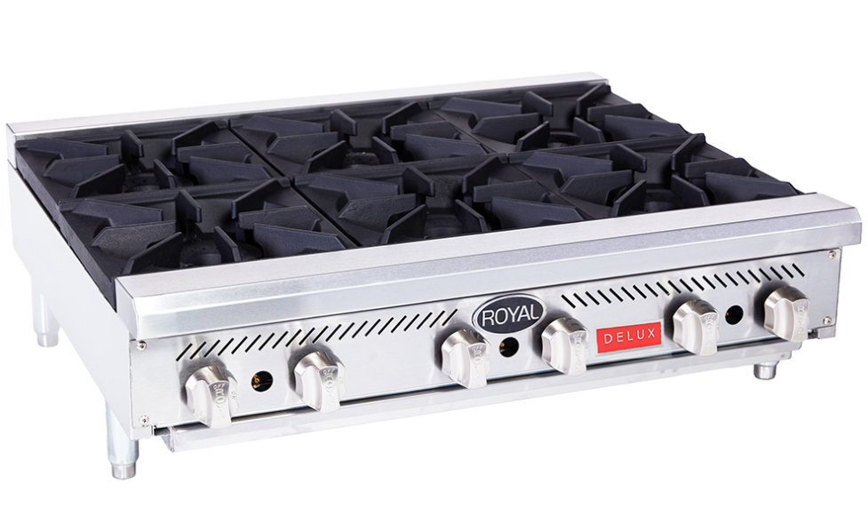 Commercial gas burner hot plates