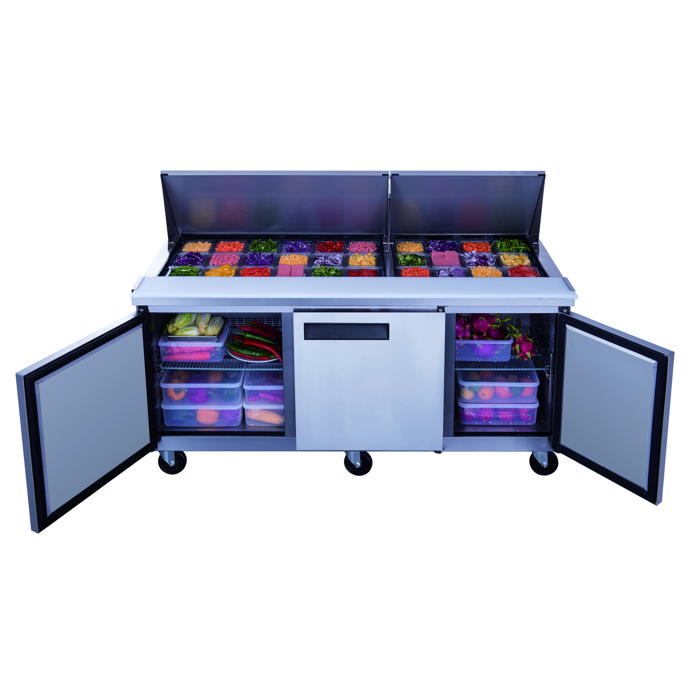 Refrigerated sandwich prep tables